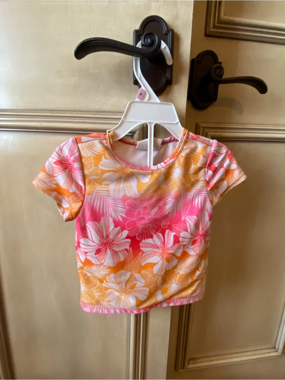 Crazy 8 Girls 2T 2-Piece Floral Tropical Rash Guard Swim Shirt OP 24M Bottoms